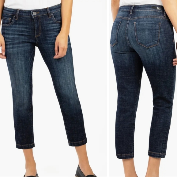 KUT from the Kloth  Lauren Mid Rise Crop Slim Jeans/ Size 6 - Picture 5 of 12